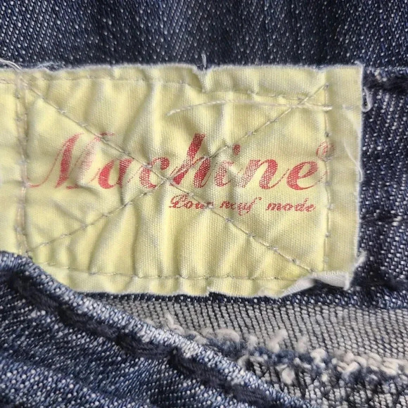 Machine Denim Jeans Women's Size 27 Dark Wash Distressed Embroidered - Picture 9 of 11